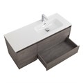 Тумба с раковиной подвесная с двумя ящиками и одной дверцей BelBagno KRAFT 120 Cemento Grigio правая, раковина белая KRAFT-1200-2C-1A-SO-CG-R;BB1200ETL-R