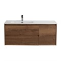 Тумба с раковиной подвесная с двумя ящиками и одной дверцей BelBagno KRAFT 120 Rovere Tabacco левая, раковина белая KRAFT-1200-2C-1A-SO-RT-L;BB1200ETL-L