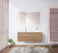 Тумба с раковиной подвесная с двумя ящиками и одной дверцей BelBagno KRAFT 120 Rovere Nebrasca Nature левая, раковина белая KRAFT-1200-2C-1A-SO-RNN-L;BB1200ETL-L