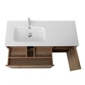 Тумба с раковиной подвесная с двумя ящиками и одной дверцей BelBagno KRAFT 120 Rovere Nebrasca Nature левая, раковина белая KRAFT-1200-2C-1A-SO-RNN-L;BB1200ETL-L