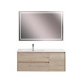 Тумба с раковиной подвесная с двумя ящиками и одной дверцей BelBagno KRAFT 120 Rovere Galifax Bianco левая, раковина белая KRAFT-1200-2C-1A-SO-RGB-L;BB1200ETL-L