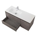 Тумба с раковиной подвесная с двумя ящиками и одной дверцей BelBagno KRAFT 120 Cemento Grigio левая, раковина белая KRAFT-1200-2C-1A-SO-CG-L;BB1200ETL-L