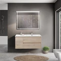 Тумба с раковиной подвесная с двумя ящиками и одной дверцей BelBagno KRAFT 100 Rovere Galifax Bianco правая, раковина белая KRAFT-1000-2C-1A-SO-RGB-R;BB1000ETL-R