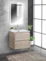 Тумба с раковиной подвесная BelBagno KRAFT 50 Rovere Galifax Bianco, раковина белая KRAFT-500-2C-SO-RGB;BB500ETL