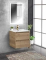 Тумба с раковиной подвесная BelBagno KRAFT 50 Rovere Nebrasca Nature, раковина белая KRAFT-500-2C-SO-RNN;BB500ETL