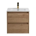 Тумба с раковиной подвесная BelBagno KRAFT 50 Rovere Nebrasca Nature, раковина белая KRAFT-500-2C-SO-RNN;BB500ETL