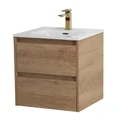 Тумба с раковиной подвесная BelBagno KRAFT 50 Rovere Nebrasca Nature, раковина белая KRAFT-500-2C-SO-RNN;BB500ETL