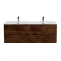 Тумба с раковиной на две чаши подвесная BelBagno ETNA 120 Rovere Moro, раковина белая ETNA-1200-4C-SO-2-RW;BB1200-2-ETL