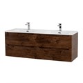 Тумба с раковиной на две чаши подвесная BelBagno ETNA 120 Rovere Moro, раковина белая ETNA-1200-4C-SO-2-RW;BB1200-2-ETL