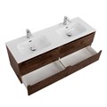 Тумба с раковиной на две чаши подвесная BelBagno ETNA 120 Rovere Moro, раковина белая ETNA-1200-4C-SO-2-RW;BB1200-2-ETL