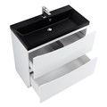 Тумба с раковиной напольная BelBagno MARINO 90 Bianco Lucido, раковина чёрная MARINO-900-2C-PIA-BL-P;BB900/450-LV-ART-AST-NERO