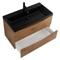 Тумба с раковиной подвесная BelBagno MARINO 90 Rovere Nature, раковина чёрная MARINO-900-2C-SO-RN-P;BB900/450-LV-ART-AST-NERO