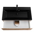 Тумба с раковиной подвесная BelBagno MARINO 80 Rovere Nature, раковина чёрная MARINO-800-2C-SO-RN-P;BB800/450-LV-ART-AST-NERO