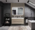 MARINO База под раковину подвесная с двумя выкатными ящиками, Rovere Grigio, 1200x450x500, MARINO-1200-2C-SO-RG-P MARINO-1200-2C-SO-RG-P