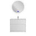 Тумба с керамической раковиной напольная BelBagno KRAFT 100 Bianco Opaco, раковина LOV-1000-LVB белая KRAFT-1000-2C-PIA-BO;LOV-1000-LVB