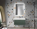 Тумба с раковиной подвесная выдвижными ящиком и внутренним ящиком CEZARES PREMIUM 90 Plisse Verde opaco, раковина белая 55445;50263