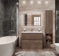 Тумба с керамической раковиной напольная BelBagno KRAFT 100 Rovere Tabacco, раковина LOV-1000-LVB белая KRAFT-1000-2C-PIA-RT;LOV-1000-LVB