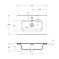 Тумба с раковиной напольная BelBagno KRAFT 39 60 Rovere Tabacco, раковина белая KRAFT39-600/390-2C-PIA-RT;BB600/390ETL