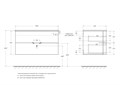 Тумба с раковиной подвесная CEZARES COMFORT 100 Grigio Scuro, раковина белая 54482;50149