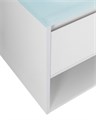 Тумба cо стеклянной раковиной подвесная с одним ящиком и одной открытой полкой BelBagno KRAFT 90 Bianco Opaco, раковина белая KRAFT-900-1C-SO-BO