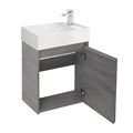 Тумба с раковиной подвесная BelBagno KRAFT MINI 50 Cemento Grigio правосторонняя, раковина белая KRAFT MINI-500/260-1A-SO-CG-R;7045-KL