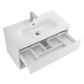 Тумба c раковиной подвесная с одним ящиком и одной открытой полкой BelBagno KRAFT 80 Bianco Opaco, раковина белая KRAFT-800-1C-SO-BO;BB800ETL