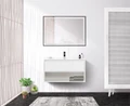 Тумба c раковиной подвесная с одним ящиком и одной открытой полкой BelBagno KRAFT 90 Bianco Opaco, раковина белая KRAFT-900-1C-SO-BO;BB900ETL