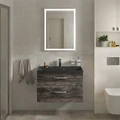 Тумба с раковиной подвесная BelBagno AURORA 80 Pino Pasadena, раковина чёрная AURORA-800-2C-SO-PP;BB800/450-LV-ART-AST-NERO