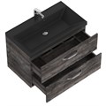 Тумба с раковиной подвесная BelBagno AURORA 80 Pino Pasadena, раковина чёрная AURORA-800-2C-SO-PP;BB800/450-LV-ART-AST-NERO
