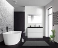 Тумба с раковиной напольная BelBagno ALBANO 120 Bianco Lucido, раковина чёрная ALBANO-1200-2C-PIA-BL;BB1200/455-LV-ART-ALR-NERO