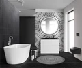 Тумба с раковиной напольная BelBagno ALBANO 100 Bianco Lucido, раковина чёрная ALBANO-1000-2C-PIA-BL;BB1000/455-LV-ART-ALR-NERO