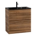 Тумба с раковиной напольная BelBagno ALBANO 80 Rovere Rustico, раковина чёрная ALBANO-800-2C-PIA-RR;BB800/455-LV-ART-ALR-NERO