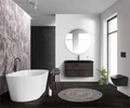 Тумба с раковиной подвесная BelBagno ALBANO 120 Rovere Nature Grigio, раковина чёрная ALBANO-1200-2C-SO-RNG;BB1200/455-LV-ART-ALR-NERO