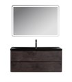 Тумба с раковиной подвесная BelBagno ALBANO 120 Rovere Nature Grigio, раковина чёрная ALBANO-1200-2C-SO-RNG;BB1200/455-LV-ART-ALR-NERO