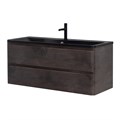 Тумба с раковиной подвесная BelBagno ALBANO 120 Rovere Nature Grigio, раковина чёрная ALBANO-1200-2C-SO-RNG;BB1200/455-LV-ART-ALR-NERO