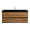 Тумба с раковиной подвесная BelBagno ALBANO 120 Rovere Rustico, раковина чёрная ALBANO-1200-2C-SO-RR;BB1200/455-LV-ART-ALR-NERO