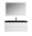 Тумба с раковиной подвесная BelBagno ALBANO 120 Bianco Lucido, раковина чёрная ALBANO-1200-2C-SO-BL;BB1200/455-LV-ART-ALR-NERO