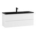 Тумба с раковиной подвесная BelBagno ALBANO 120 Bianco Lucido, раковина чёрная ALBANO-1200-2C-SO-BL;BB1200/455-LV-ART-ALR-NERO