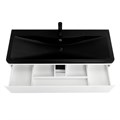 Тумба с раковиной подвесная BelBagno ALBANO 120 Bianco Lucido, раковина чёрная ALBANO-1200-2C-SO-BL;BB1200/455-LV-ART-ALR-NERO