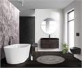 Тумба с раковиной подвесная BelBagno ALBANO 100 Rovere Nature Grigio, раковина чёрная ALBANO-1000-2C-SO-RNG;BB1000/455-LV-ART-ALR-NERO