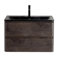Тумба с раковиной подвесная BelBagno ALBANO 100 Rovere Nature Grigio, раковина чёрная ALBANO-1000-2C-SO-RNG;BB1000/455-LV-ART-ALR-NERO