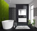 Тумба с раковиной подвесная BelBagno ALBANO 100 Bianco Lucido, раковина чёрная ALBANO-1000-2C-SO-BL;BB1000/455-LV-ART-ALR-NERO