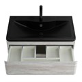 Тумба с раковиной подвесная BelBagno ALBANO 80 Rovere Vintage Bianco, раковина чёрная ALBANO-800-2C-SO-RVB;BB800/455-LV-ART-ALR-NERO