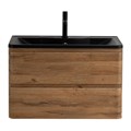 Тумба с раковиной подвесная BelBagno ALBANO 80 Rovere Rustico, раковина чёрная ALBANO-800-2C-SO-RR;BB800/455-LV-ART-ALR-NERO