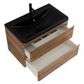 Тумба с раковиной подвесная BelBagno ALBANO 80 Rovere Rustico, раковина чёрная ALBANO-800-2C-SO-RR;BB800/455-LV-ART-ALR-NERO