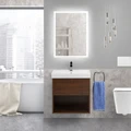 Тумба с раковиной подвесная с одним ящиком BelBagno NEON 60 Rovere Scuro, раковина белая NEON-600-1C-SO-RS;19050