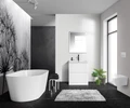 Тумба с раковиной напольная BelBagno ALBANO 70 Bianco Lucido, раковина белая ALBANO-700-2C-PIA-BL;BB700/455-LV-MR-ALR