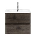 Тумба с раковиной подвесная BelBagno ALBANO 60 Rovere Nature Grigio, раковина белая ALBANO-600-2C-SO-RNG;BB600/455-LV-MR-ALR