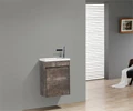 Тумба с раковиной подвесная с дверкой BelBagno PIETRA MINI 46-R Stone, раковина белая PIETRA MINI-460-1A-SO-PT-R
