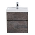 PIETRA MINI База под раковину подвесная с двумя выкатными ассиметричными ящиками, PIETRA MINI-500AS-2C-SO-PT, цвет Stone, 494х395х400 мм PIETRA MINI-500AS-2C-SO-PT